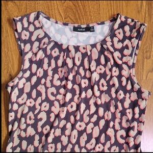 Apt. 9 Pink and Black Animal Print Mid-Length Sheath Dress